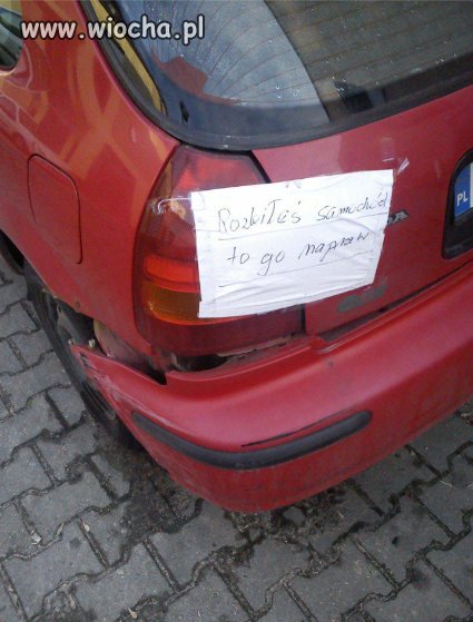 Rozbity błotnik