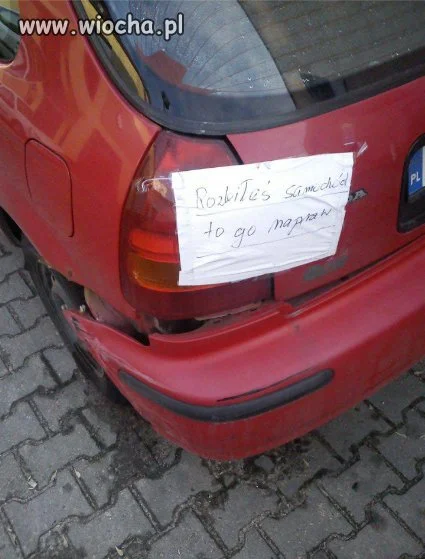 Rozbity błotnik