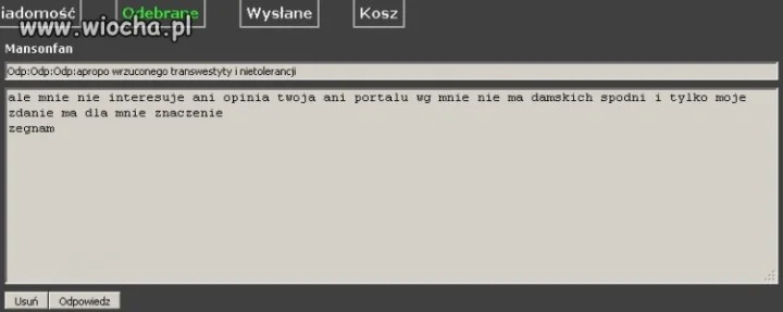 Życzę temu panu wyjścia w damskich spodniach...