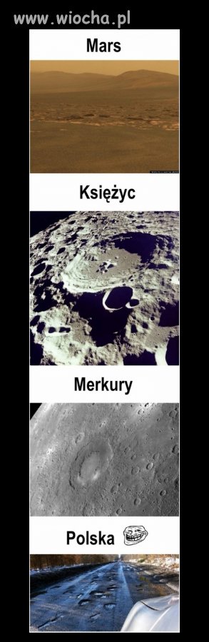 Mars, Księżyc i Merkury no i Polska...