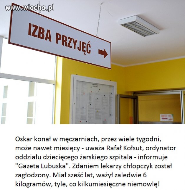 Matka przyniosła zwłoki zagłodzonego dziecka...
