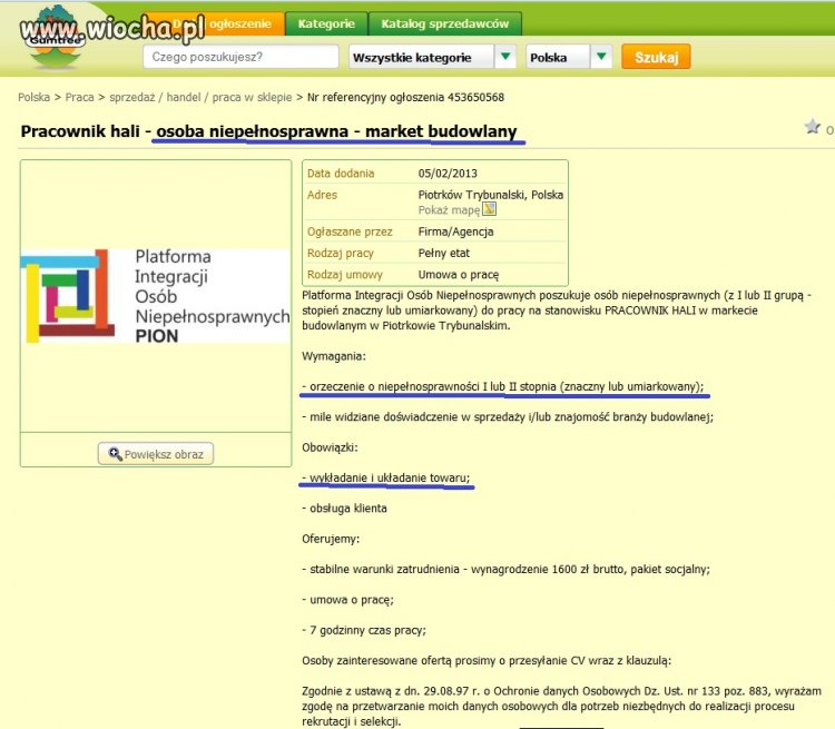 Osoby niepełnosprawne do marketów budowlanych