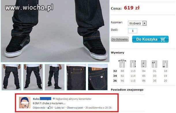 Jeansy 619zł...