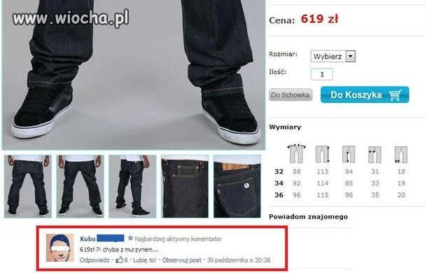 Jeansy 619zł...