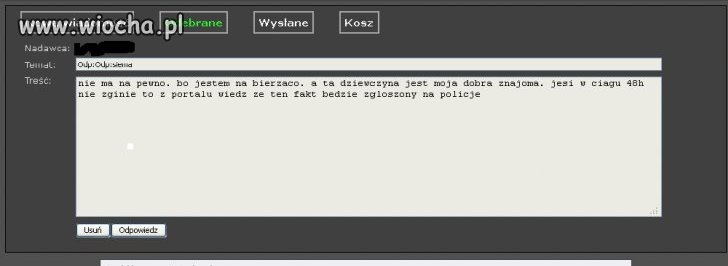 Grożenie policją na wiocha.pl