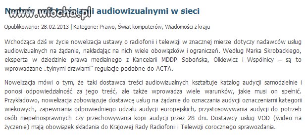 ACTA tylnymi drzwiami?
