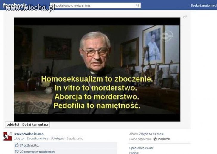 Pedofilia według bp. Pieronka to namiętność .