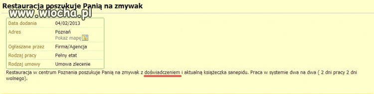 Praca na zmywaku