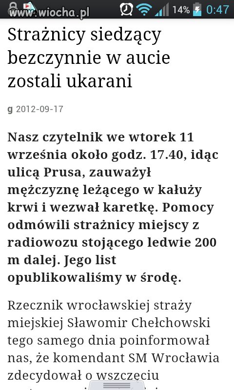 Kolejny przykład na nic nie robienie Straży Miejskiej