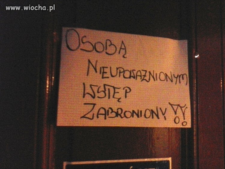 Napis w jednym z barów 