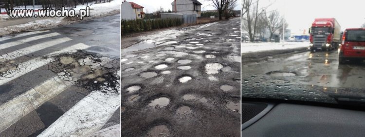 Dziury na drodze ..