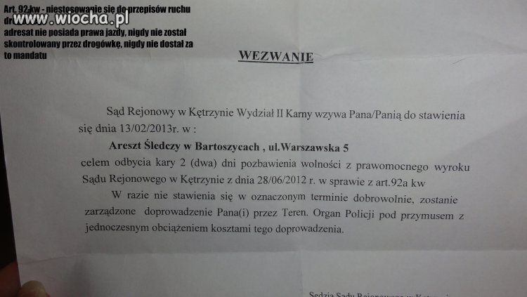 2 dni więzienia