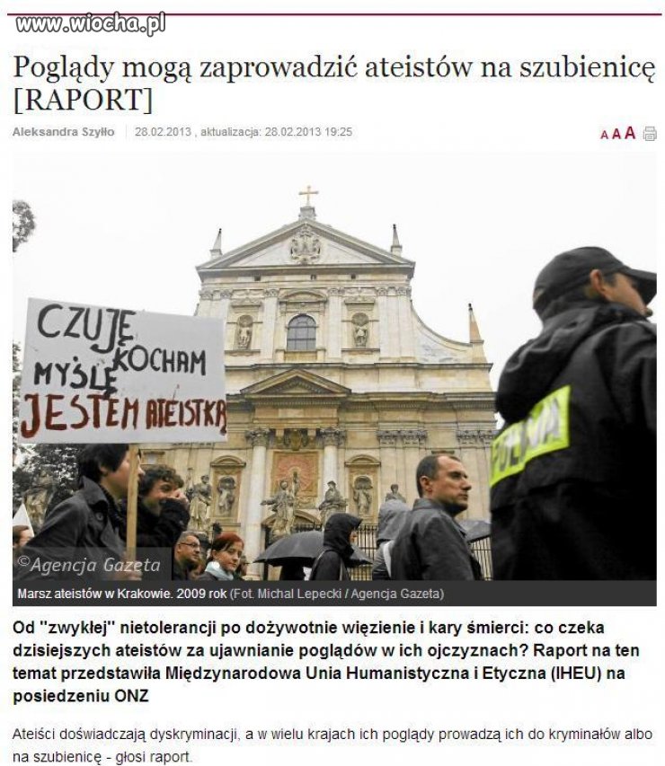 Ateiści na szubienice ...