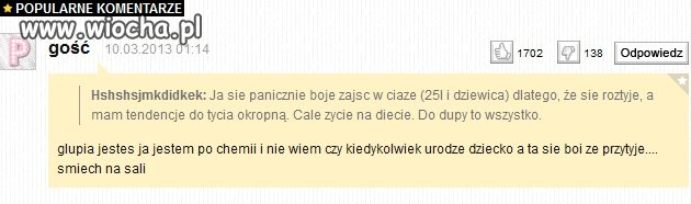 To wiocha nie chcieć/bać się zajść w ciążę, 