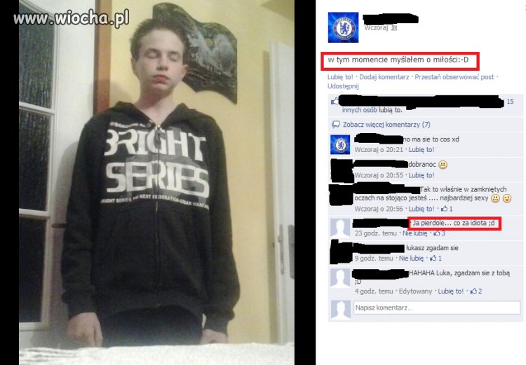 Wiocha jakiegoś dzieciaka na FB