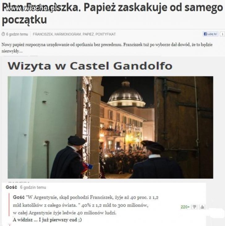 Pierwszy cud Franciszka 