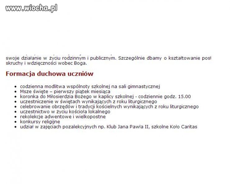 Nauka w gimnazjum katolickim 