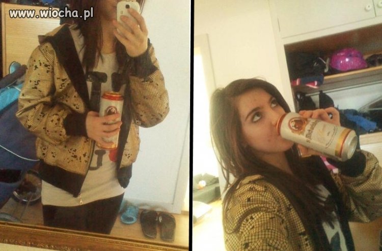Oh ... ale fajna jestem, pije piwo (szpan piwem)