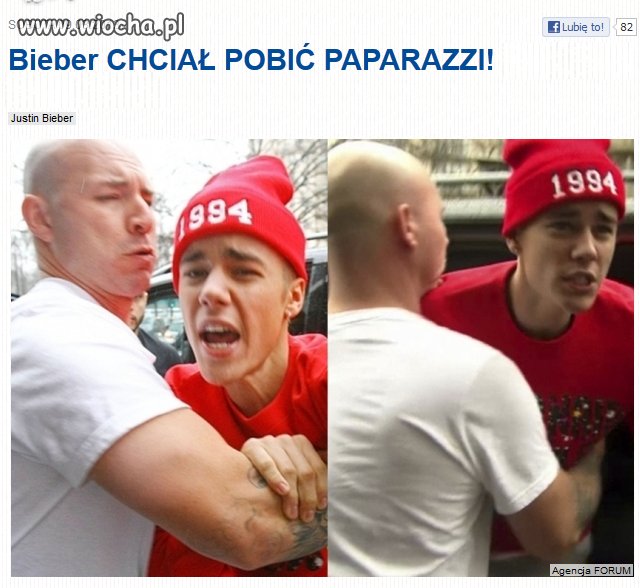 Bieber chciał pobić Paparazzi. 