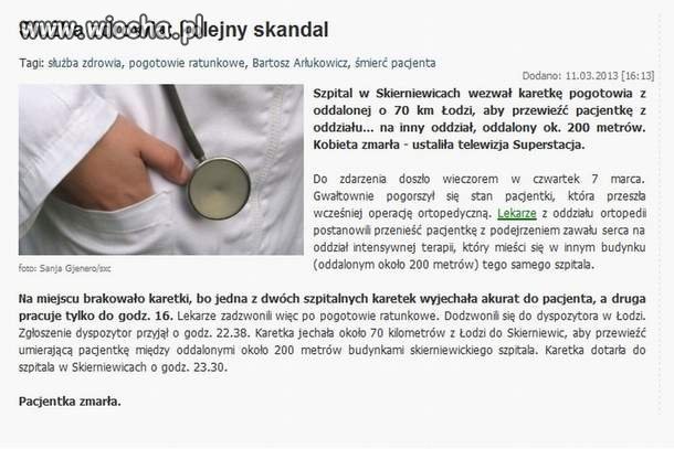 Służba zdrowia: kolejny skandal.