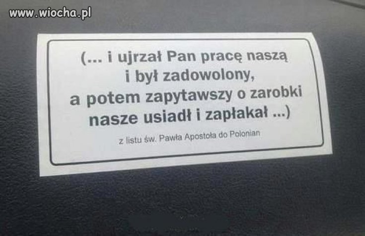 Z listu św.Pawła Apostoła do Polonian 
