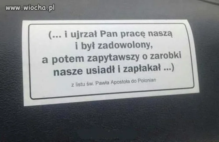 Z listu św.Pawła Apostoła do Polonian 