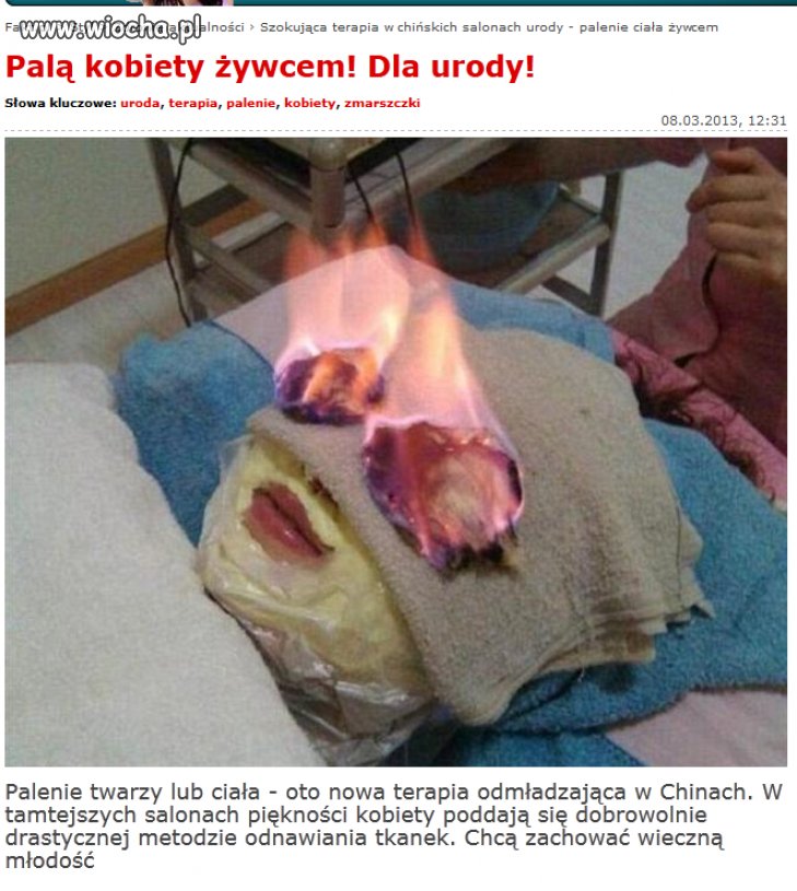 Palą kobiety żywcem. Dla urody.