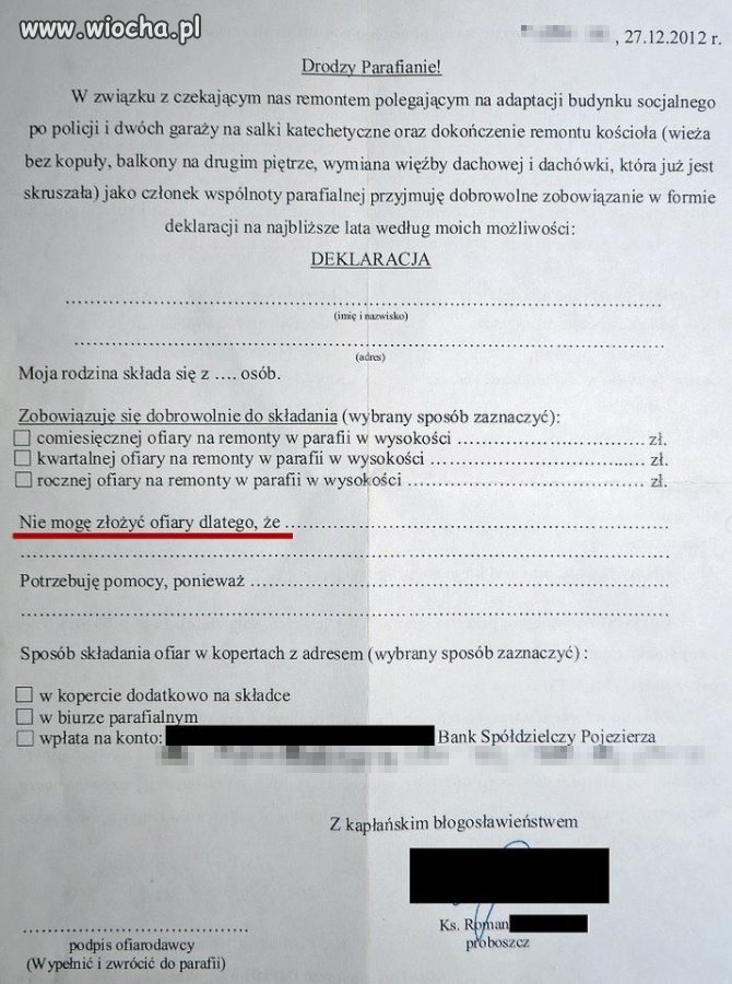 Deklaracje parafian z Międzychodu... 