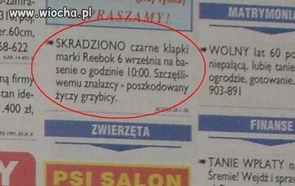 Skradziono czarne klapki