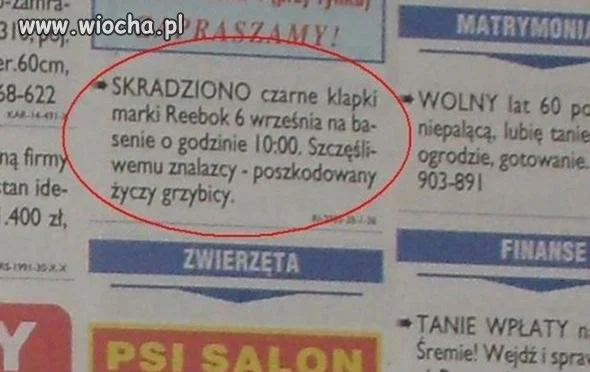 Skradziono czarne klapki