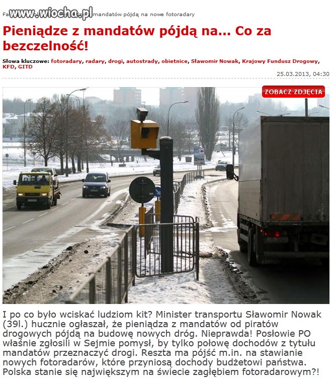 Pieniądze z fotoradarów pójdą na nowe fotoradary
