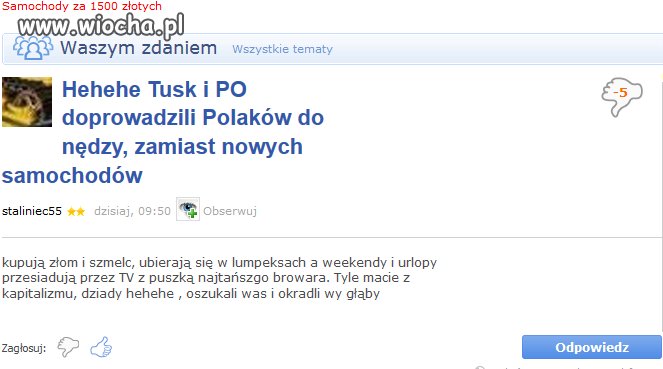 Dalismy się nabić Tuskowi w butelke