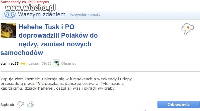 Dalismy się nabić Tuskowi w butelke