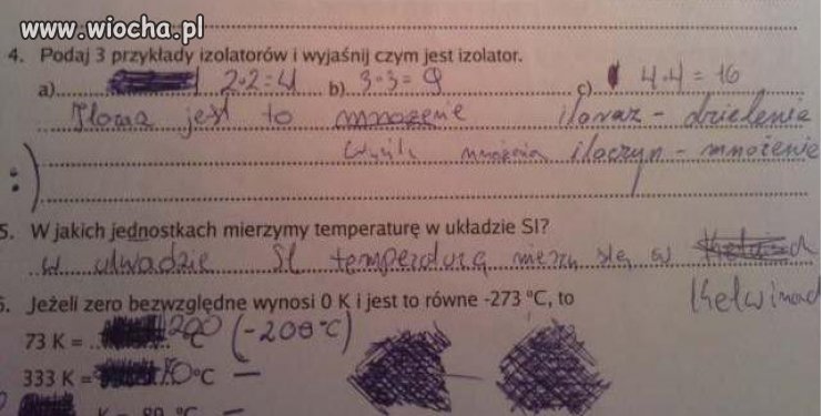 Gimnazjalista pisze sprawdzian