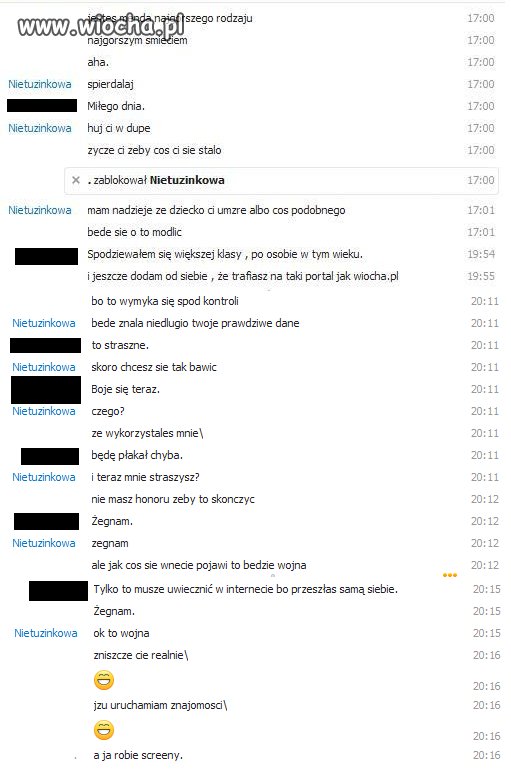 "Mam nadzieje, że dziecko Ci umrze"