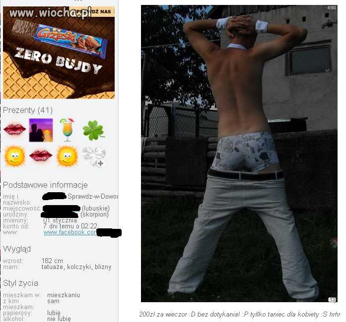 200 zł za wieczór bez dotykania