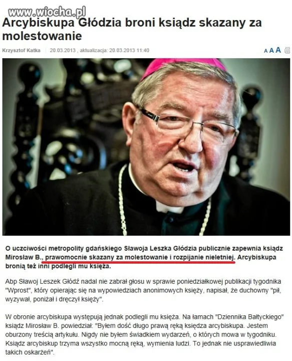 Moralność kościoła- pedofil broni alkoholika...