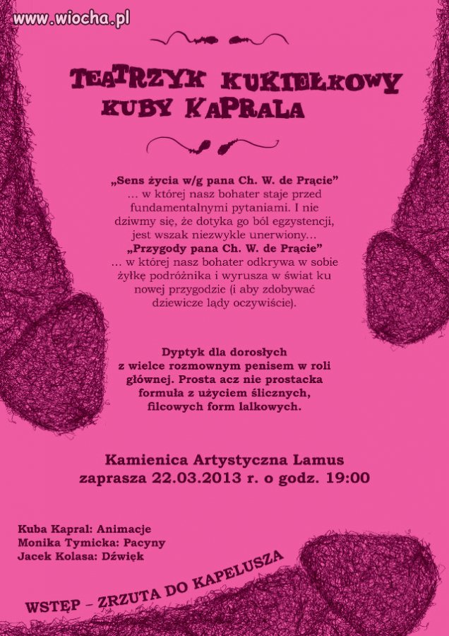 Plakat zapraszający na TEATRZYK KUKIEŁKOWY