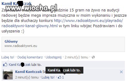 Lajkować swój status