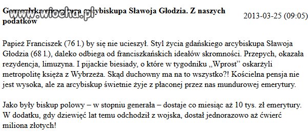Dodam tylko, że do tego dochodzi jeszcze pensja