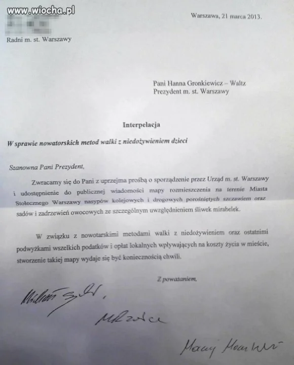 List w ważnej
