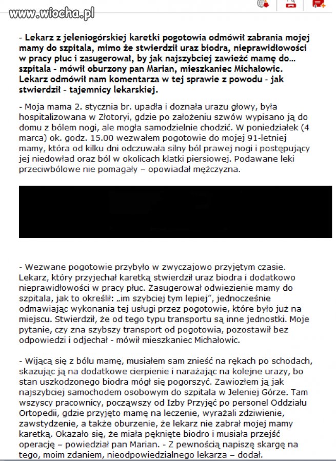 Lekarz pogotowia stwierdził, 