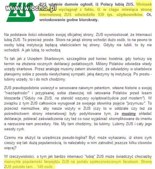Nowy szczyt samozadowolenia ZUSu