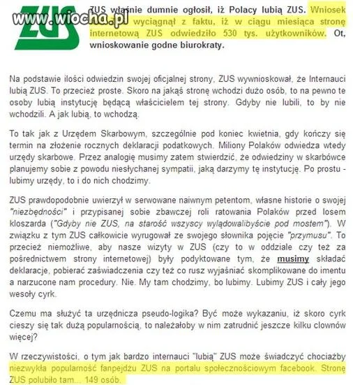 Nowy szczyt samozadowolenia ZUSu