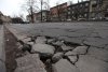 Widok drogi gdy stopnieje śnieg