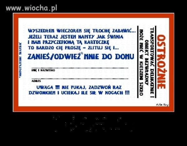 Karteczka informacyjna.