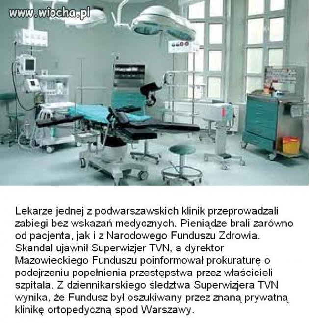Operowali zdrowych i wyłudzali pieniądze od NFZ