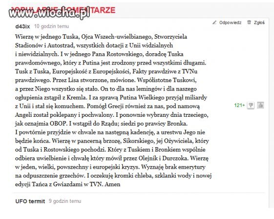 Zdesperowany Polak modli się ...