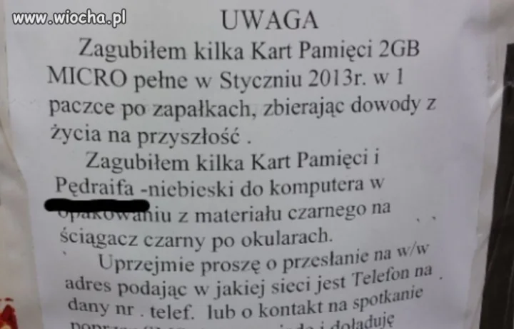 Zgubił "Pędrajfa"