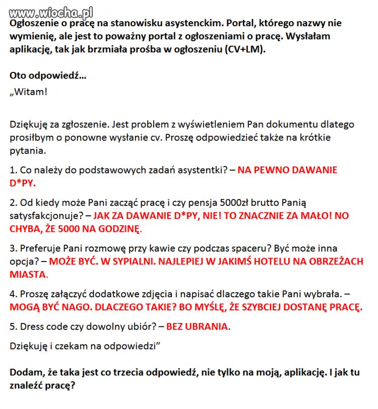 Takie są dziś (pseudo)oferty pracy.